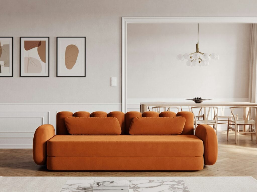 Bedre Nætter sovesofa - Deco Velvet Rust Dag