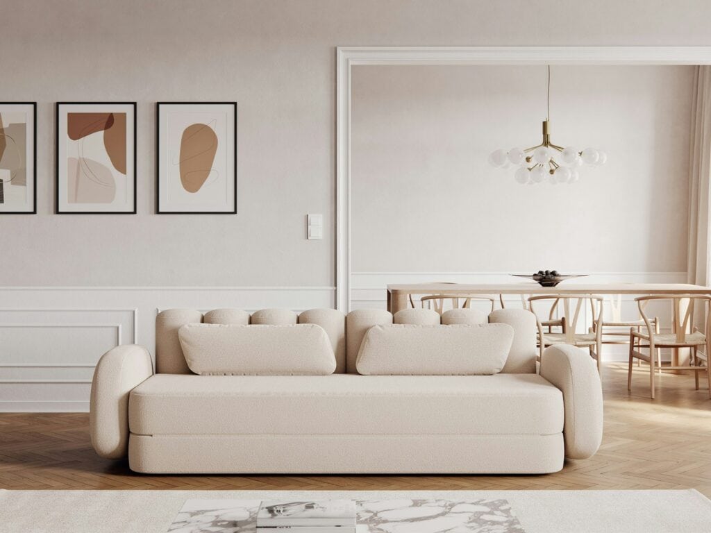 Bedre Nætter sovesofa - Deco Bouclé Beige Dag